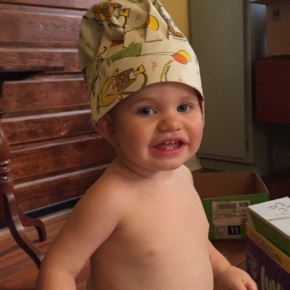 kids chef hat and apron. Free with $50 purchase